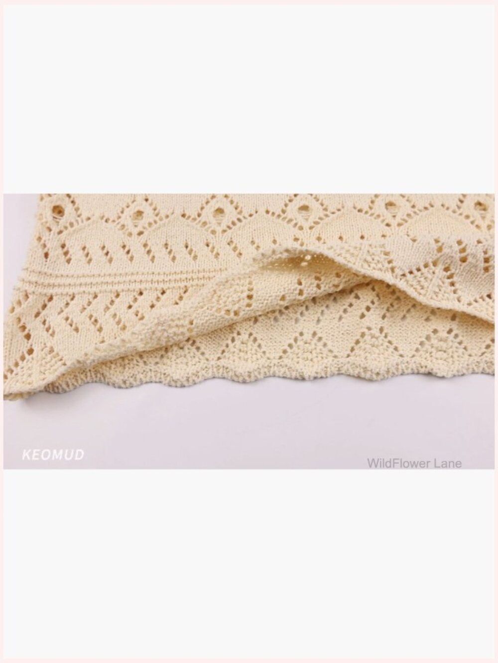 Women Sleeveless Crochet Knit Tank Top Scalloped Edge Openwork Crop Top Summer - Picture 7 of 7